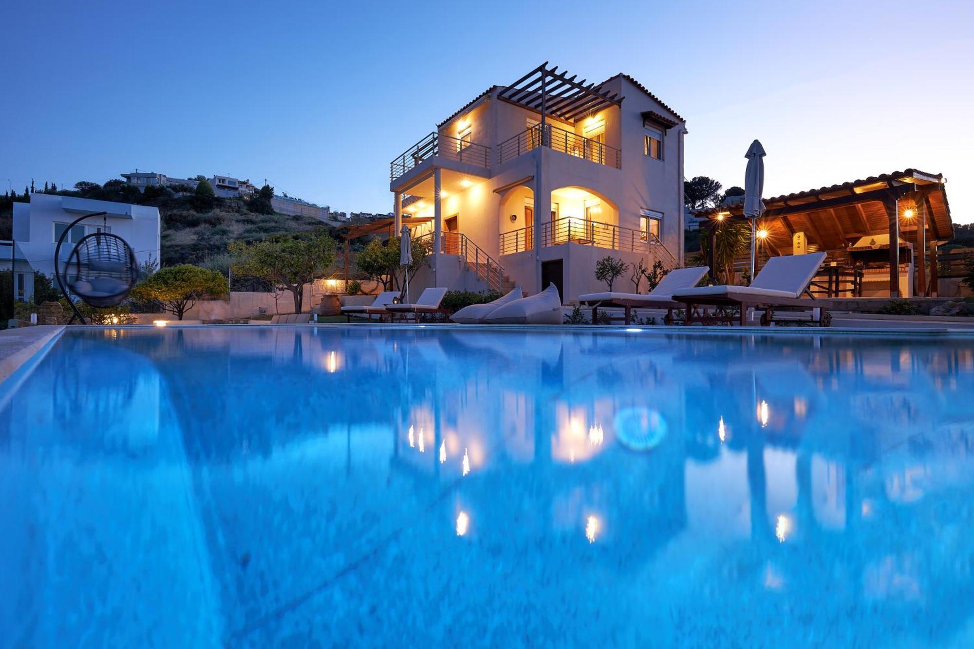 Spacious Villa With Private Eco-Pool And Panoramic Sea View Ajía Pelajía Kültér fotó