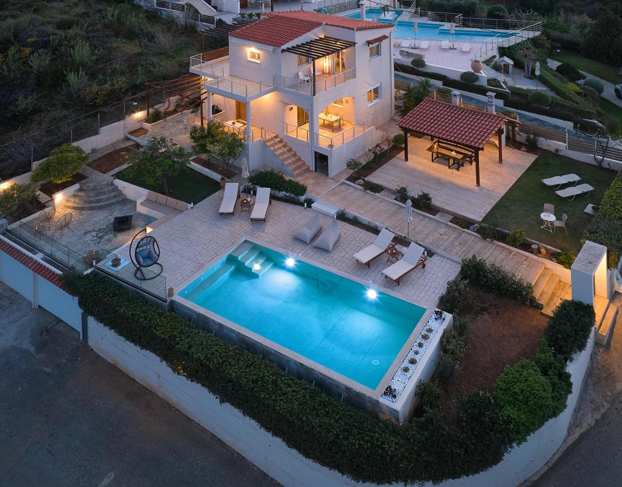 Spacious Villa With Private Eco-Pool And Panoramic Sea View Ajía Pelajía Kültér fotó