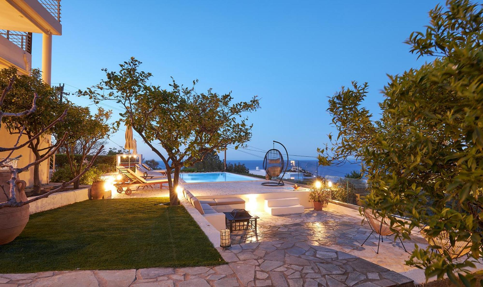 Spacious Villa With Private Eco-Pool And Panoramic Sea View Ajía Pelajía Kültér fotó